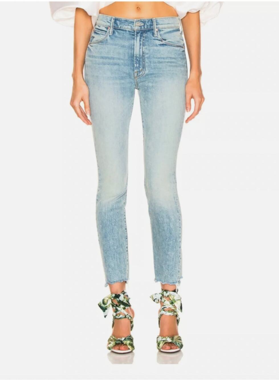 Mother Superior The Stunner Ankle Chew Jean Women 26 Walking on Water Distressed